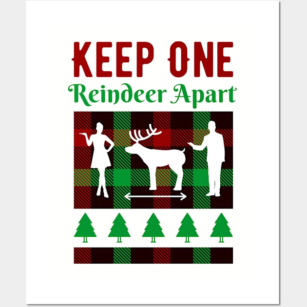 Keep One Reindeer Apart Xmas Gift Wall Art by davidisnoartist